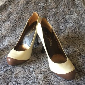 Sam Edelman Cream and Brown Heels